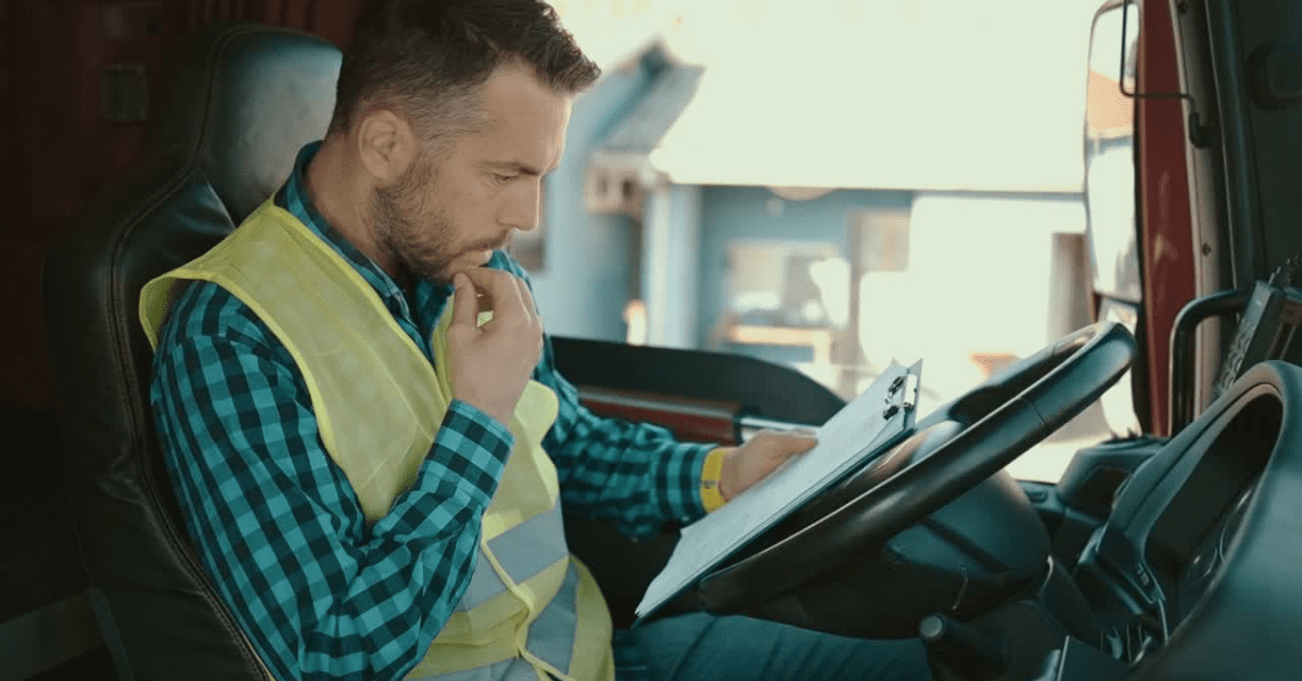 Truck Driver Reviewing Route